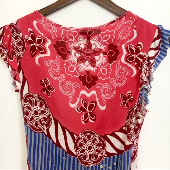 Anthropologie Deletta Bohemian Vibrant Top Small - Picture 6 of 6
